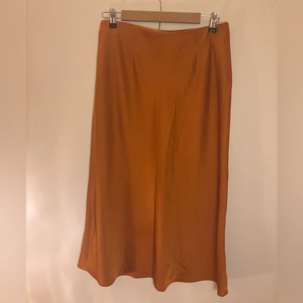 Worthington Rust Satin Midi Slip Skirt - Picture 2 of 3